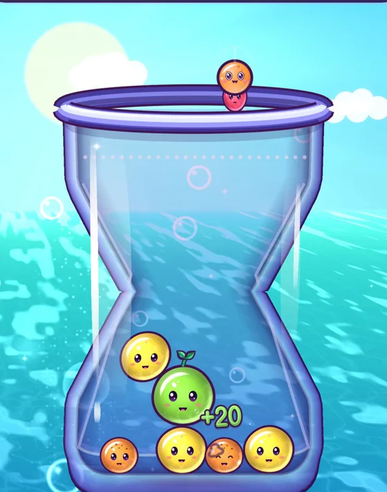 An hourglass jar at the Fizzy Lagoon beach